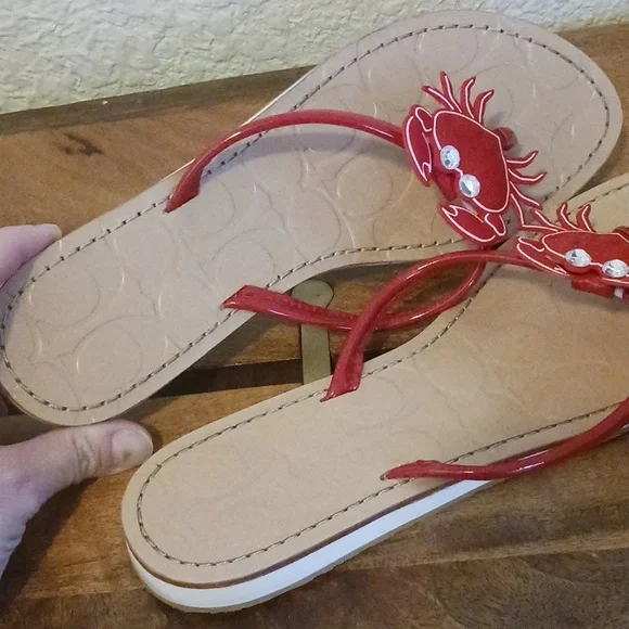 Coach Rare Marina Crab Slippers Size 8.5 - Picture 4 of 13